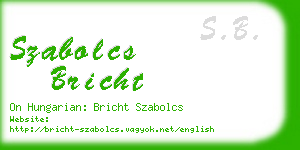 szabolcs bricht business card